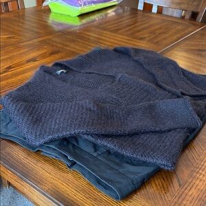 Eileen Fisher Mohair Wool Snap Up Long Cardigan Size Small Super Soft DK Purple